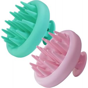 Kal-Brosse Massage Cuir Chevelu Silicone Et Brosse De Shampooing,[Humide & Sec] Tout En Un Manuel Masseur Tetenettoyage En Profondeur Et Exfoliation Douce, Stimuler La Croissance Des Cheveux (2 Pièce - Neuf