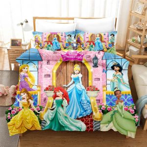 Parure De Lit Pour Enfant Ariel, Blanche-Neige Et Princesse, Housse De Couette Pour Lit Double, Jolie Housse De Couette Imprimee De Dessins Animes. - Neuf