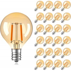 Ampoules Led G40 1,5 W E12 220 V, Verre Blanc Chaud 2200 K, Remplacent Les Ampoules &Agrave; Incandescence G40 7 W Pour D&eacute;coration De F&ecirc;te, Jardin, Mariage, 25 Pi&egrave;ces - Neuf