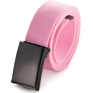 Men's Adjustable Webbing Belt Buckle Military Black Tooth Belt.[E922] - Neuf