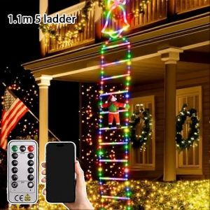 LED de Noël Échelle des Lumières avec l'Escalade de Santa Contrôle à Distance de plein air - Neuf