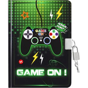 JEXNOVASHOP-Journal de Jeu pour Enfants - Cahier Lumineux pour Gar&ccedil;ons Enfants &Eacute;cole A5 Cadenas et Cl&eacute;s Bloc-notes Lign&eacute; pour l'&eacute;cole Carnet de Notes cadeau d'anniversaire ou de No&euml;l - Neuf