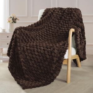 Kalanka-Plaid Couverture Polaire 130 X 170 Cm, Plaid Jeté De Canapé, Couverture Pour Le Lit Léger Douillet Et Moelleux Pour Toute La Saison, Marron - Neuf