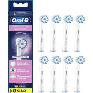 Sensitive Clean - Lot De 8 T&ecirc;tes De Brosse &Agrave; Dents &Eacute;lectrique - Pour Un Nettoyage Des Dents En Douceur - Technologie De Poils Ultra-Fins - Neuf