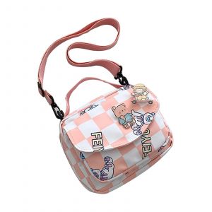 Petit sac en treillis délicat avec sac à bandoulière à fermeture éclair sac à bandoulière pour le voyage - Neuf