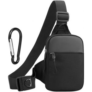 1 Sac De Poitrine Pour Homme, 1 Mousqueton, Sac À Bandoulière, Sac De Téléphone Portable Pour Sports De Plein Air, Sac À Bandoulière Étanche, Sac De Poitrine À Bandoulière, Convient Pour Le[H2507] - Neuf