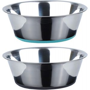 Kalanka-Gamelles En Acier Inoxydable Pour Chien, Antidérapant, Fond En Caoutchouc, Qualité Alimentaire, Sans Bpa, Peut Passer Au Lave-Vaisselle, Facile À Nettoyer, 720ml, Paquet De 2 - Neuf