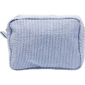 Ventes promotionnelles Seersucker Sac &agrave; cosm&eacute;tiques pour les femmes Trousse de toilette de voyage Sac de maquillage &agrave; rayures Grande bulle en mousseline de soie Trousse de maquillage Pochettes Organi - Neuf