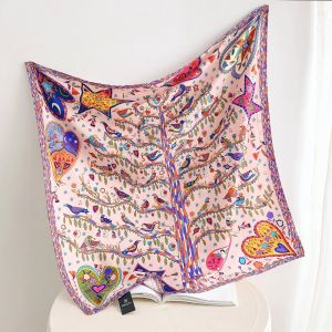 Écharpe Carrée À Motif Géométrique,Châle En Satin,Bandana D'été Fin,Décoration De Sac À Main Extérieur,35.43 Po,216.239.Injsatin-90x90cm-Pink - Neuf