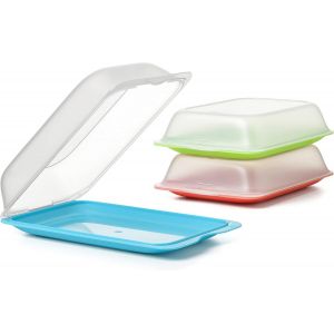Boîte A Charcuterie Fresh|1 Unité Maxi|Boite A Jambon Conservation Frigo,Empilable|Passe Au Congelateur,Micro-Ondes Et Lave-Vaisselles|Sans Bpa,17x6,2x25,2cm,Couleur Aleatoire - Neuf