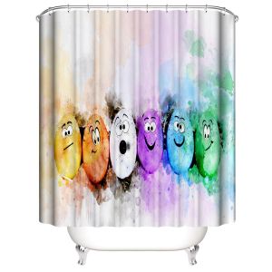 Rideau de Douche de Pâques 180*200 cm, Rideau de douche de Oeufs peints Rideau de Douche en Polyester imperméable avec 12 Crochets pour la décoration de Noël, Rideau de salle de bains - Neuf