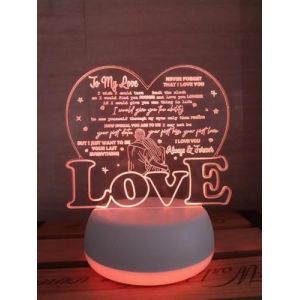 I Love You Je T'aime C?Ur Lampe Cadeau Pour Petite Amie Petit Ami Femme Mari Chambre Bureau À La Maison Décor Cadeau D'anniversaire - Neuf