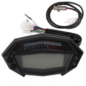 Compteur de vitesse multifonction 12 V, ecran LCD 7 couleurs, tachymetre, jauge de niveau de carburant, compteur de vitesse 1 a 5, universel pour motos 1/2/4 cylindres - Neuf
