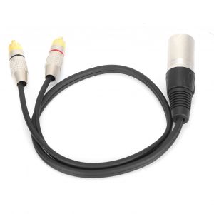 Cable repartiteur audio XLR male vers 2 RCa, adaptateur RCa vers XLR, cable de raccordement pour console de mixage, microphone male, 2 m - Neuf