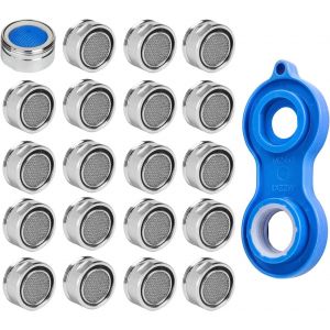 KALANKA-20 Pcs Mousseur Robinet M24 avec Filtre Embout Brise Jet Robinet 1pc Aérateur Robinet Universel pour Economiseur d'Eau Mitigeur Evier de Cuisine Lavabo Salle de Bain - Neuf