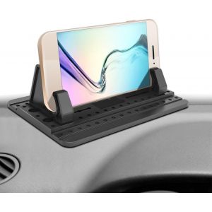 Support T&eacute;l&eacute;phone Voiture Silicone Avec Tapis Anti-D&eacute;rapant Fixation Sur Tableau De Bord Compatible Avec Gps/Gsm Universel: Iphone 14/13/12/11, Samsung Galaxy A/S21 Fe, Huawei Nova - Neuf