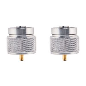 2x Adaptateur De R&eacute;chaud Camping 1lb Entr&eacute;e R&eacute;servoir Propane Et Une Vanne Lindal En417 Sortie Bouteille Ext&eacute;rieure Lpg Canister Convertir - Neuf