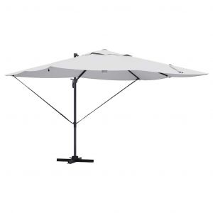 Parasol D&eacute;port&eacute; Inclinable 351 X 250 X 253 Cm Usage Ext&eacute;rieur Ambiance Cosy En Polyester Sable Helloshop26 02_0058731 - Neuf