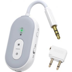 2 En 1 Adaptateur Auxiliaire Bluetooth, Émetteur Récepteur Bluetooth 5.3, Récepteur Audio Avec Double Connexion, Réduction Du Bruit Cvc, Charge De Type C, Adaptateur Audio Pour Avion, Tv - Neuf