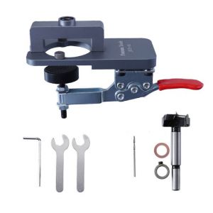 Charnière Gabarit de Perçage 35 mm Trou de la Charnière Charnière Gabarit Guide de Perçage avec le Support de la Jauge de Profondeur de la Clé à six pans pour la Menuiserie Menuiserie - Neuf