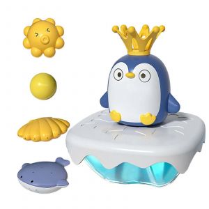 Jouet De Bain Pour Tout-Petits De 1, 2 Et 3 Ans, Fille Et Garçon, Jouet De Baignoire Pour Bébé, Jet D'eau, Jouet Pour Bébé, Mignon Pingouin Iceberg - Neuf