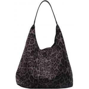 nzqaf-Sac à Main Femmes, Rétro Sac Hobo Imprimé léopard Grande Capacité Sac Cabas Porté Épaule pour Voyage - Neuf