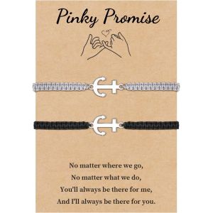 Kal-Bracelet Couple Cadeau Pour Amoureux -Homme Femme -Anniversaire, No&euml;l Pour Petite Amie, Petit Ami, Mari, &Eacute;pouse, Famille, Amis (Noir + Blanc) - Neuf