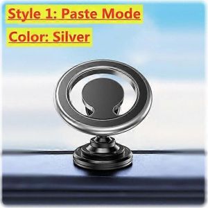Support Magn&eacute;tique De T&eacute;l&eacute;phone Pour Voiture, Support Gps Pour Macsafe, Iphone 14, 13, 12, 11, Samsung, Xiaomi-P&acirc;te D'argent - Neuf