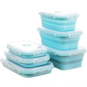 Lot De 3 Boîtes De Conservation Pliables En Silicone Pour La Cuisine, Au Design Fin Et Pliable. - Neuf