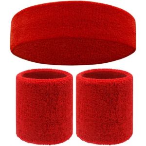 Subzonal-3 Pi&egrave;ces Ensemble Bandeau Et Serre-Poignets,Bracelet Eponge Bande Poignet Sweatband Anti-Sueur Headband,Bandeaux De Poignet Sports Pour Gym Tennis Course Basketball - Neuf