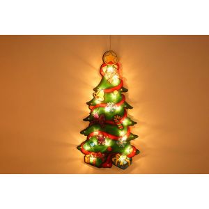 Rideau Lumineux Led De No&euml;l Pour Fen&ecirc;tre, Avec Motif P&egrave;re No&euml;l, Sapin Et Bonhomme De Neige - Neuf