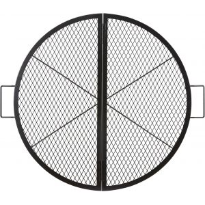 Ulteronixshop-Grille de Cuisson 91 cm de Diam&egrave;tre Grille de Barbecue Ronde Pliable et Portable en Acier Capacit&eacute; de Charge 20 kg Mat&eacute;riel Ustensile pour Foyer Bras&eacute;ro BBQ Grillade Pique-Nique Camping - Neuf