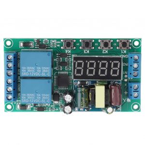 Module de relais temporise double canal AC 220 V, minuterie de cycle de declenchement d'impulsion multifonctionnelle 0,01 s-999 m - Neuf