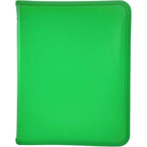 Classeur A4 Fermeture Éclair, Porte Documents à Zip Format A4 avec une Poche Intérieure, Dossier pour Rangement de Documents, 2 Fermetures Éclairs, Largeur de 3 cm (Vert) - Neuf