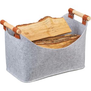Sac en feutre,panier rangement,pliable,bo&icirc;te avec anse,HlP 27x40x22 cm,gris clair. - Neuf