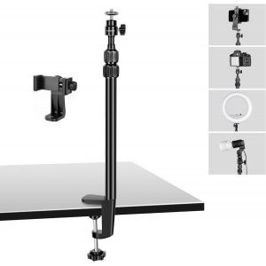 Support de Table pour Appareil Photo,37cm-80cm Support de Lumi&egrave;re de Bureau,avec Rotule 1/4"" & Support de T&eacute;l&eacute;phone pour DSLR Cam&eacute;ra,Smartphone,Lumi&egrave;re LED,Webcam - Neuf