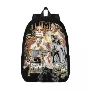 Sac &agrave; dos Slim Shady d'Eminem pour etudiants, sac &agrave; dos de musique pour hommes et femmes, sacs en toile pour etudiants - Neuf