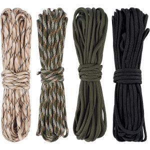 Eryi-4 Pcs Paracorde 4mm En Nylon 10m Paracorde Avec 7 Brins Pour Survie, Extérieur, Bracelet, Laisse Pour Chien, Longueur Totale 40 M, Charge De Rupture 250 Kg - Neuf