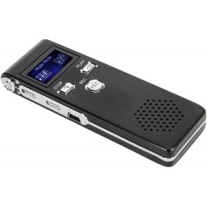 Enregistreur Vocal Numérique,Enregistreur Multifonctionnel à Double Micro avec Fonction Lecteur MP3,Réduction du Bruit Enregistrement Vocal HD pour Conférence Entretien Réunion (8G).[V159] - Neuf