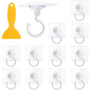 Selbstklebender Haken Grad Drehbar Transparent Et Imperméable Crochet Autocollant Rotatif À 360°Aucun Perçage Requis Crochet Plafond Sans Percer Aucun Perçage Requis S'Applique À Chambre Salle - Neuf
