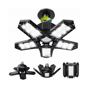 Projecteur LED pour garage 120 W 12 000 lumens, panneaux orientables, douille E26/E27 - Neuf