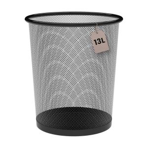Corbeille À Papier Métallique 13 Litres Noire Ø26,5 X 28 Cm. Poubelle De Bureau,Poubelle De Recyclage,Poubelle De Cuisine,Poubelle De Salle De Bain,Organisateur De Bureau - Neuf