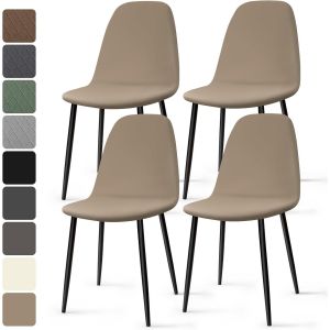 ERYI-Housse De Chaise Scandinave 4 Pieces Universel Housses Chaise De Salle À Manger Lavable Extensible Couverture De Chaise Housse Chaise Pour Décoration Salon Cuisine Hôtel (Kaki, 4 Pieces)-Kc - Neuf
