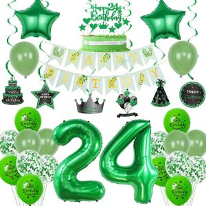 décoration 24 ans anniversaire femme homme ballon décoration gâteau anniversaire 24 ans femme décoration ballon 24 ans anniversaire homme vert décoration anniversaire 24 ans femme homme ballon - Neuf