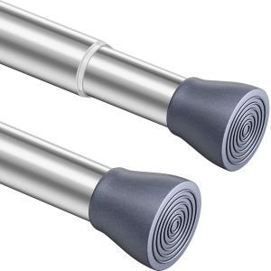 Cheng-Tringle &Agrave; Rideaux Barre De Douche Extensible Tringle Rideau Extensible Sans Percage, Extensible, Longueur 90-120cm, Bargent Brillant(1 Pi&egrave;ce) - Neuf