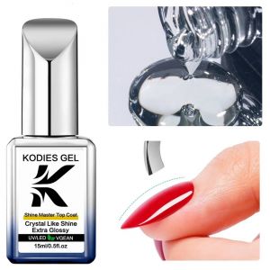 Kodies Gel Chrome Couche De Finition Poudre À Ongles Finition Uv Gel Vernis À Ongles 15ml Super Brillant Couche De Finition Sans Essuyage Semi Permanent Bricolage Ongles Art.Master Shine Top. - Neuf