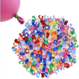 CAUC-400 Pi&egrave;ces Attache Ballon Plastique Couleur Outils de Fixation pour Ballon Noueur de Ballon Clips de Connecteur Ballon Outil de Reliure Ballon pour Mariage F&ecirc;te No&euml;l D&eacute;cor Ballons - Neuf