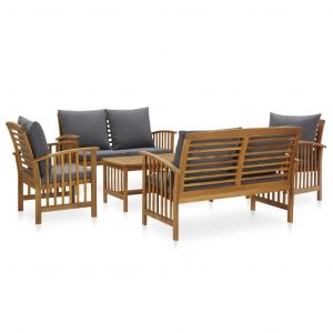 Prolenta Premium - Salon De Jardin 5 Pcs Avec Coussins Bois D'acacia Solide - Neuf