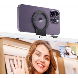 Support De Cam&eacute;ra &Agrave; Continuit&eacute; Support Webcam Magn&eacute;tique Pour Imac 2017 & Later,Imac Pro 2017,Studio Display,Pro Display Xdr,Iphone 16 16 Plus 16 Pro Pro Max15 14 13 12 & Mag-Safe Case - Neuf