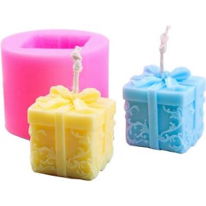 Moule &Agrave; Bougie En Silicone 3d,Moule &Agrave; Bougies En Forme De Bo&icirc;te,R&eacute;utilisable Fait Maison,Pour La Naissance De La F&ecirc;te Des M&egrave;res - Neuf